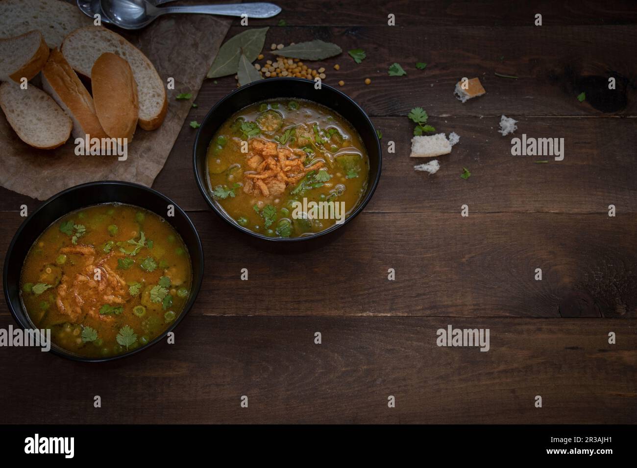 Lentil okra soup Stock Photo Alamy