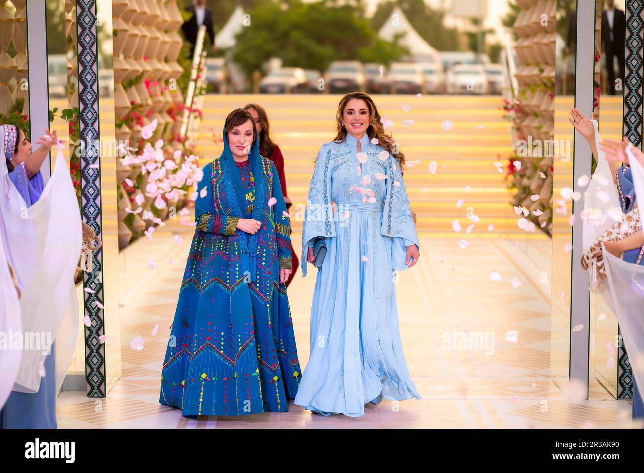 Amman, Jordanien. 22nd May, 2023. Queen Rania of Jordan in Amman, on May 22, 2023, Hosting a Dinner Party in Celebration of Crown Prince Al Hussein and Miss Rajwas Upcoming Wedding Credit: Royal Hashemite Court/Albert Nieboer/Netherlands OUT/Point de Vue OUT/dpa/Alamy Live News Stock Photo