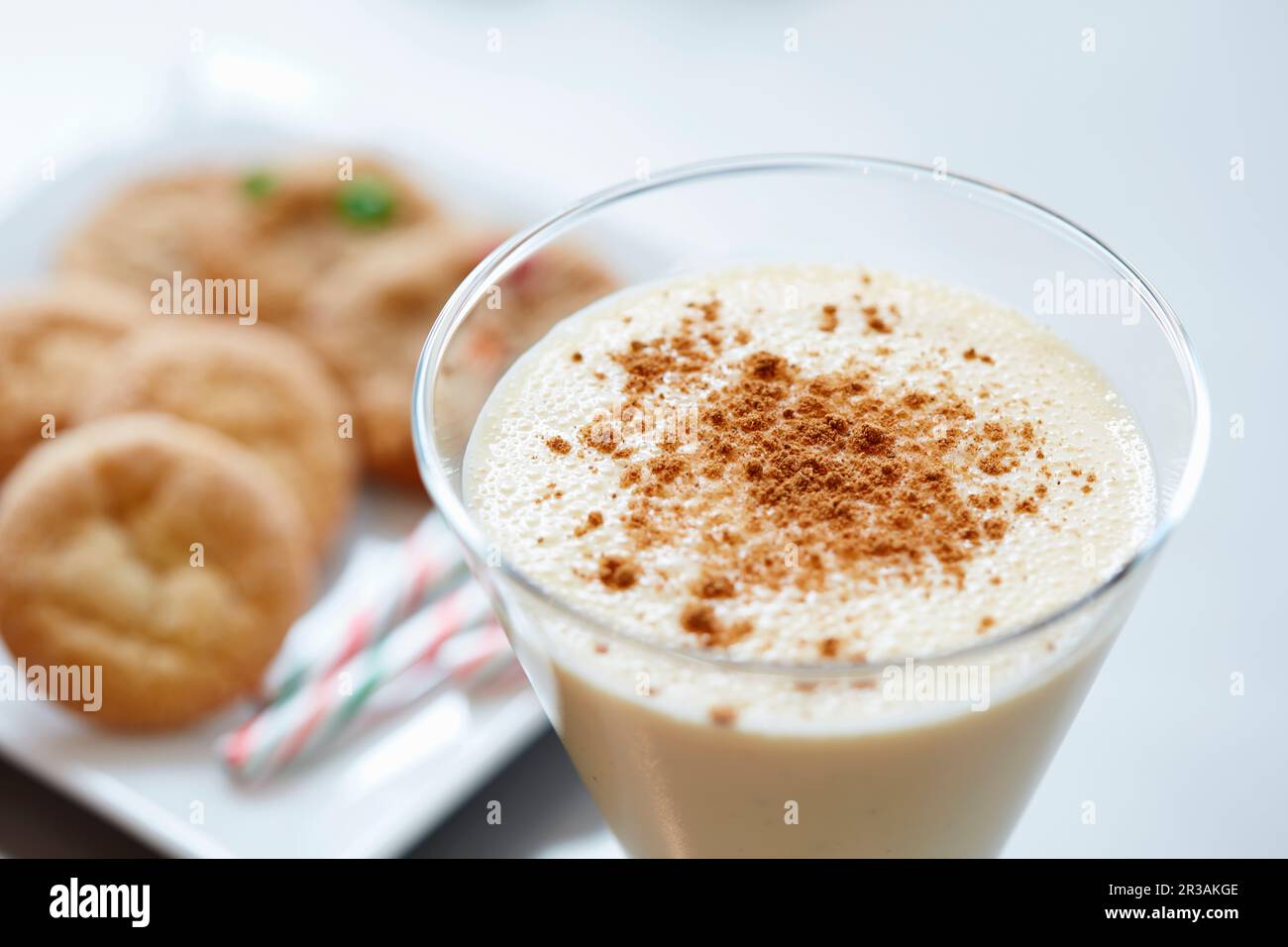 Egg nog and Vodka drink Stock Photo Alamy