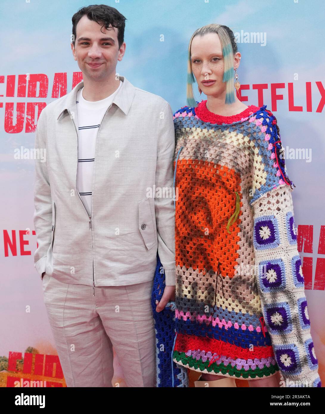 Los Angeles, USA. 22nd May, 2023. (L-R) Jay Baruchel and Wife Rebecca