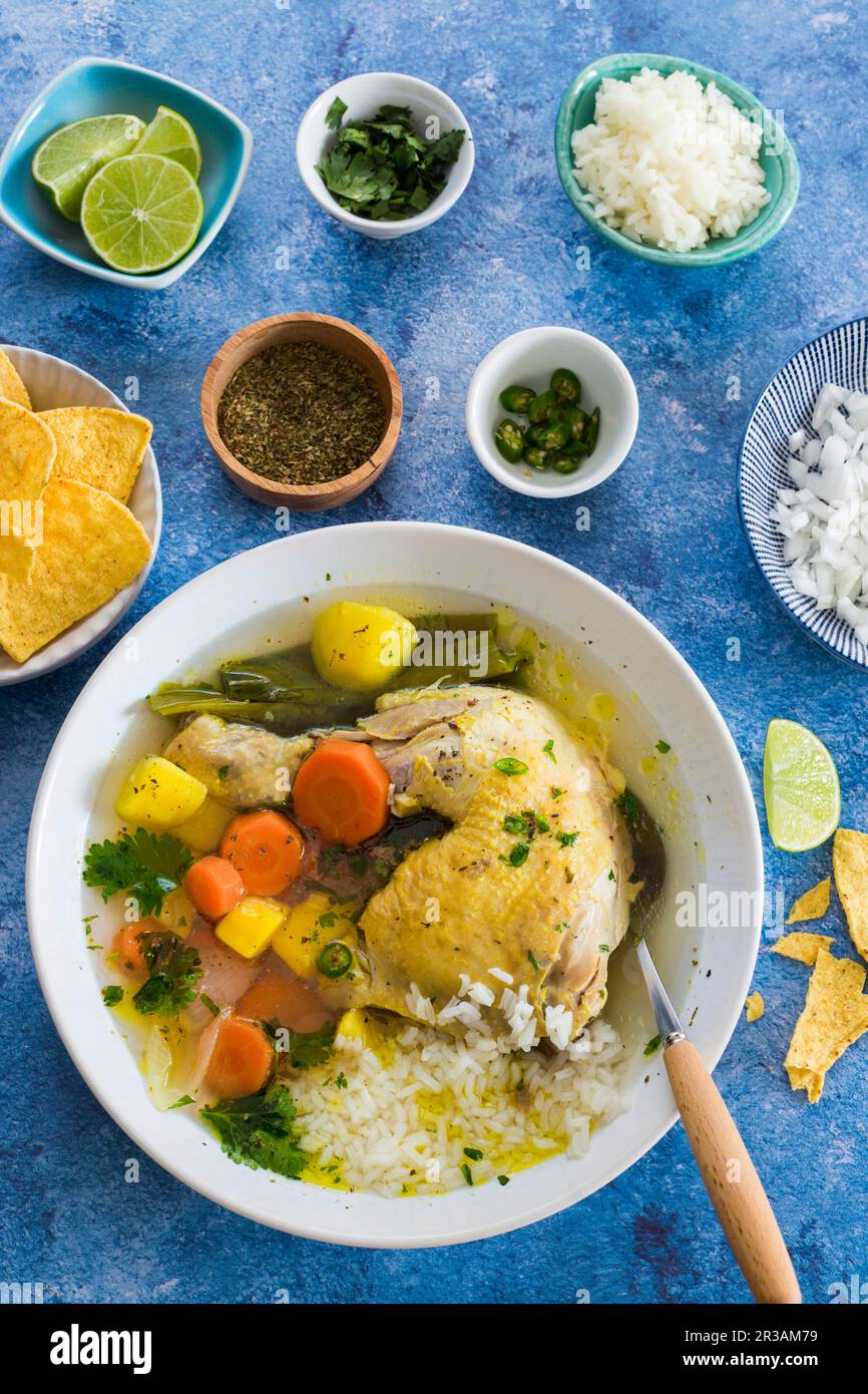Mexican caldo de pollo Stock Photo Alamy