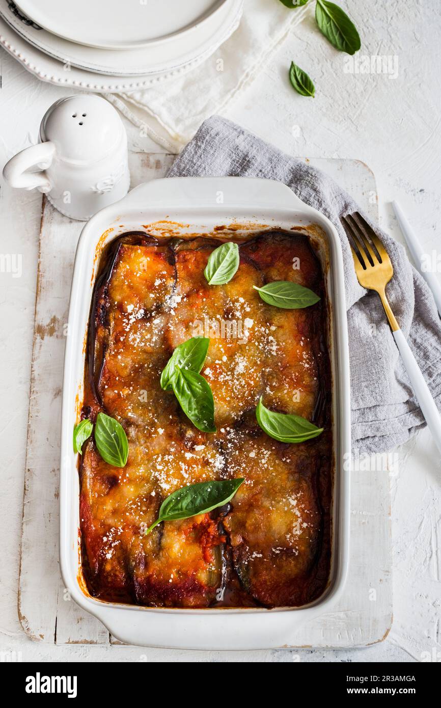 Eggplant parmigiana (Italy Stock Photo Alamy