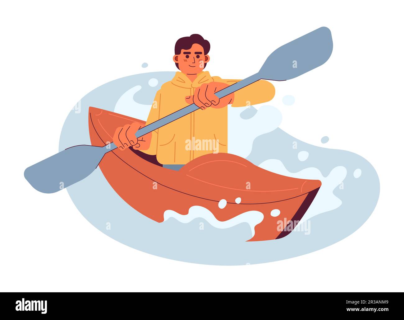 Kayaking competition conceptual hero image Stock Vector