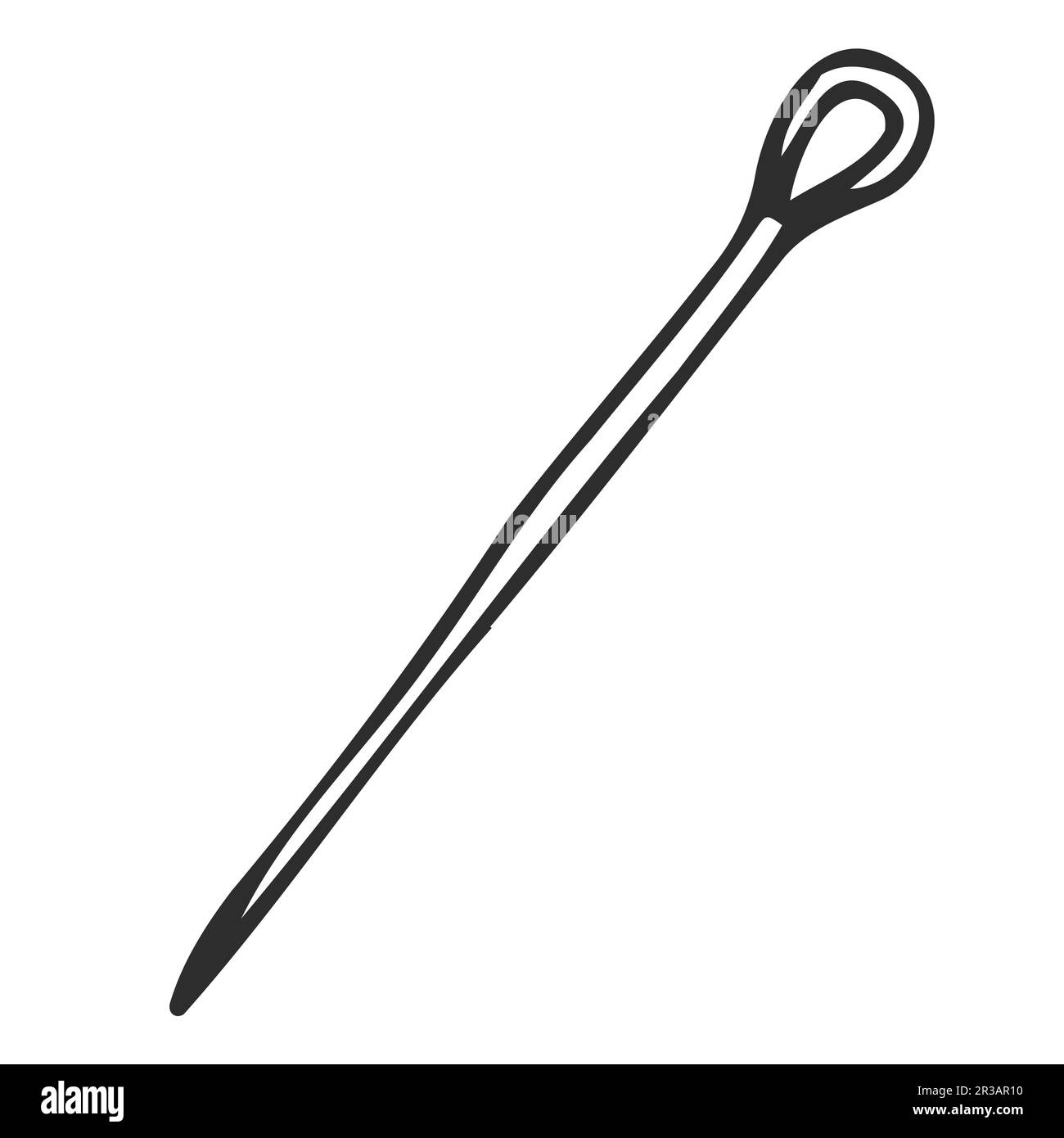 Needle icon in doodle sketch lines. Fashion industry sewing dressmaker