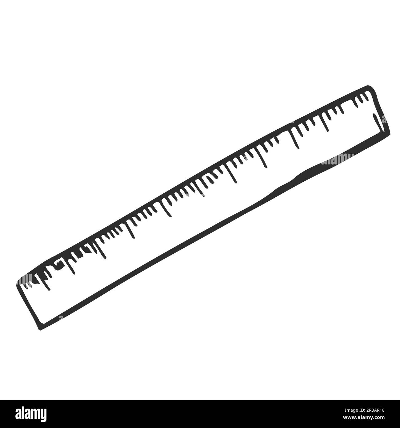 Simple Hand Drawn Plastic Angle Ruler, Office Supply, School