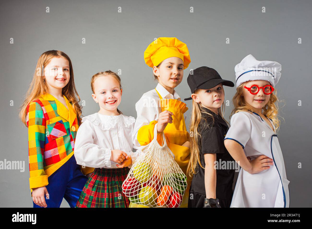 Girls choose a future profession depending on the character Stock Photo