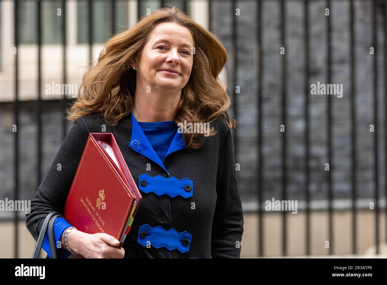 London, UK. 23rd May, 2023. Gillian Keegan, Education Secretary leaves a cabinet meeting at 10 Downing Street London. Credit: Ian Davidson/Alamy Live News Stock Photo