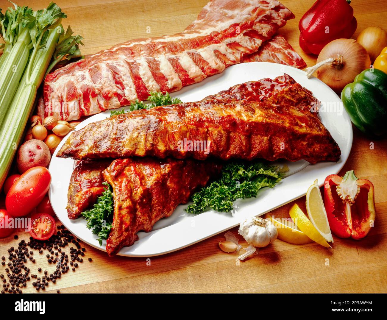 Marinated BBQ ribs Stock Photo Alamy