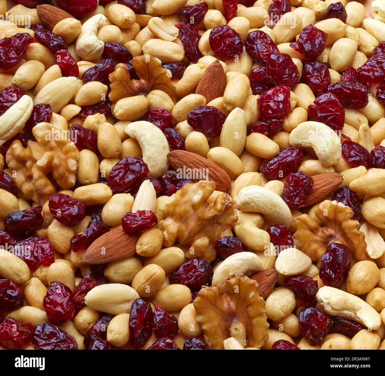 Trail mix with cranberries (filling the picture Stock Photo Alamy