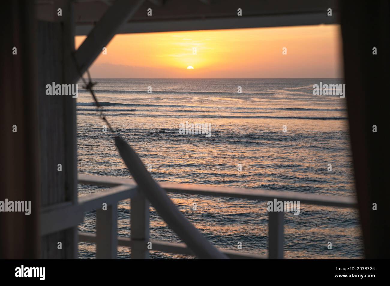 Scenic view of sea at sunset Stock Photo