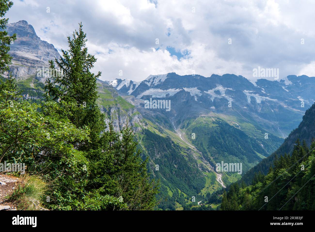 Landscape Of Lauterbrunnen Valley In Swiss Alps Switzerland Hiking