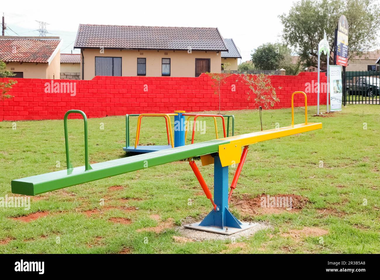 Seesaw at local public park playground Stock Photo Alamy