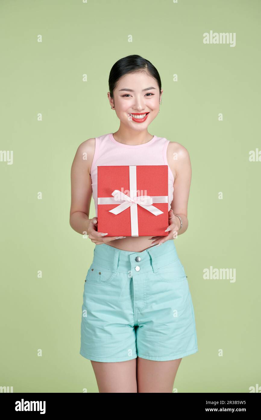 Happy pretty young woman hi-res stock photography and images - Alamy