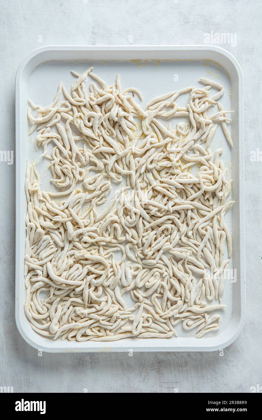 Handmade trofie pasta Stock Photo - Alamy
