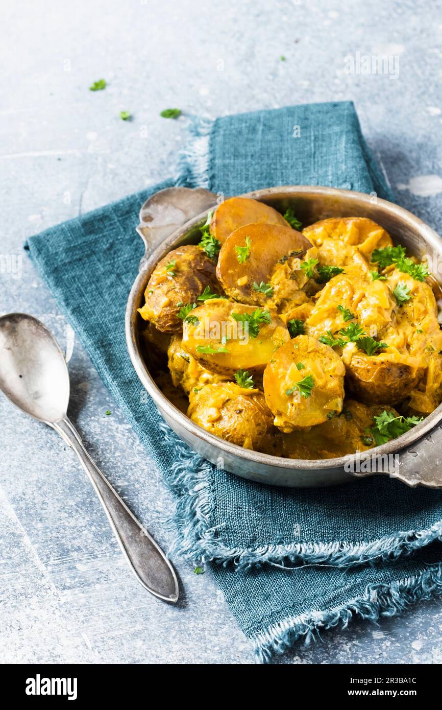 Yogurt potato curry Stock Photo Alamy