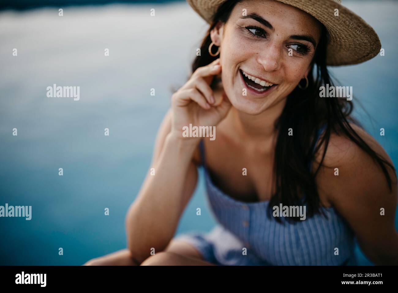 Woman woman water laughing pool hi-res stock photography and images - Alamy