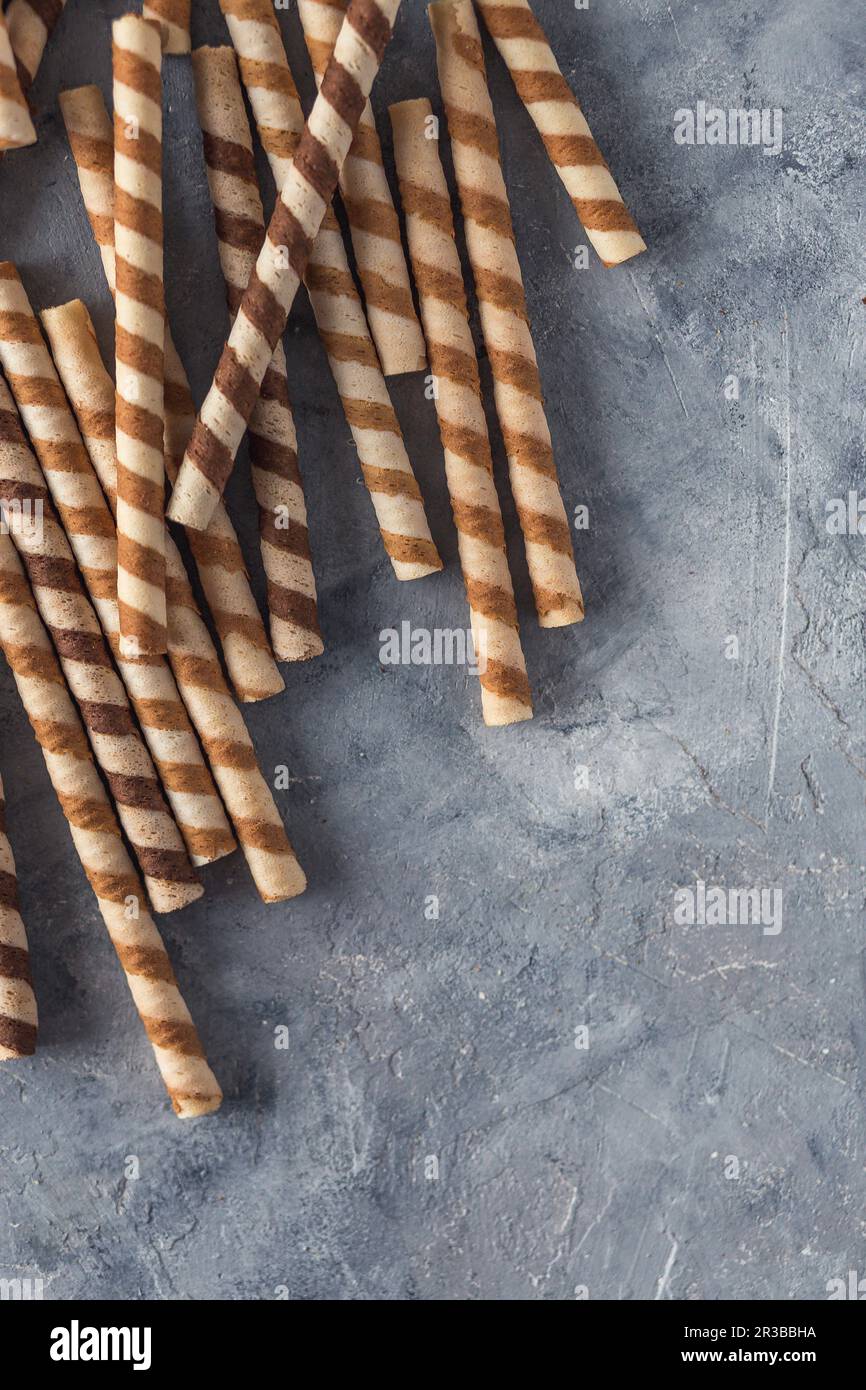 Wafer roll cookies Stock Photo Alamy