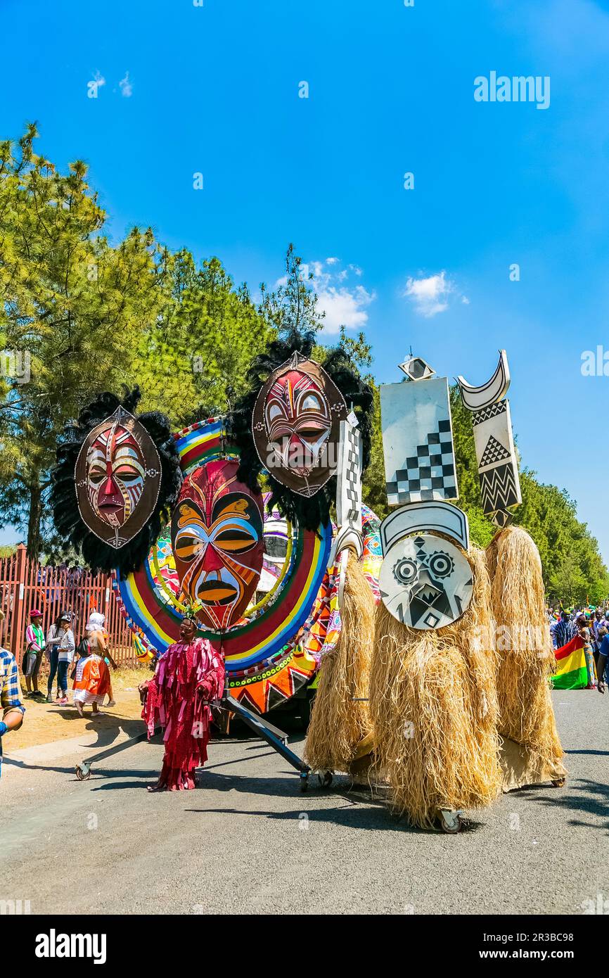 Pretoria, South Africa September 24 2016 Floats and fancy dress costumes at the Gauteng