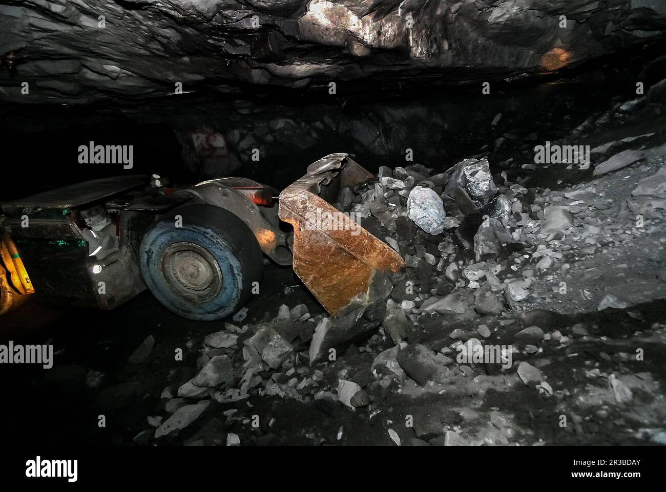 Underground Platinum mining Stock Photo