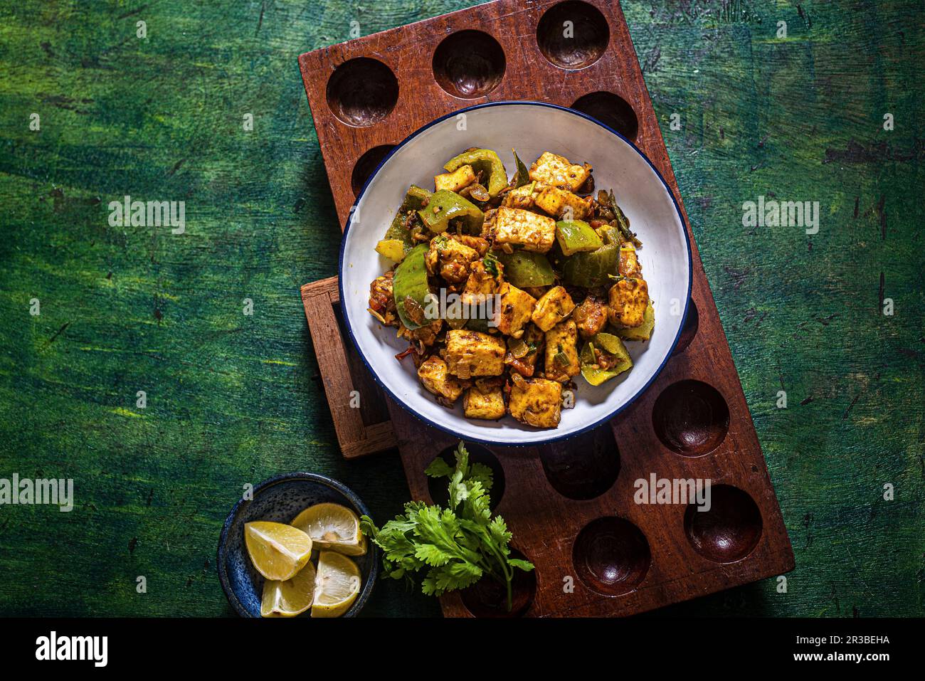 Indian cottage cheese stir fry Stock Photo Alamy