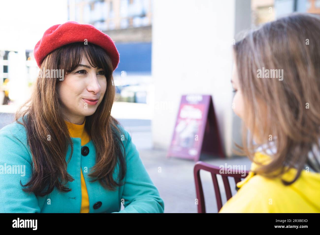 Woman in red beret hi-res stock photography and images - Alamy