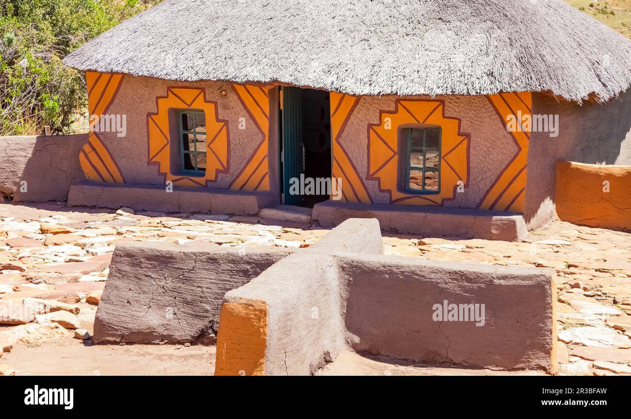 Basotho Cultural Village in Drakensberg Mountains South Africa Stock Photo