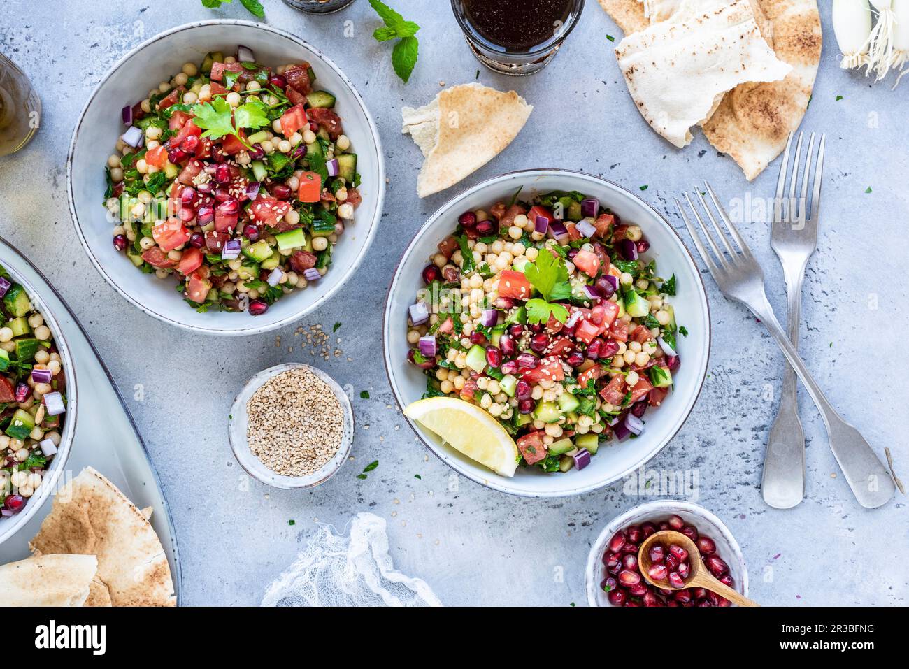 Tabouleh Lebanese parsley salad with couscous Stock Photo Alamy
