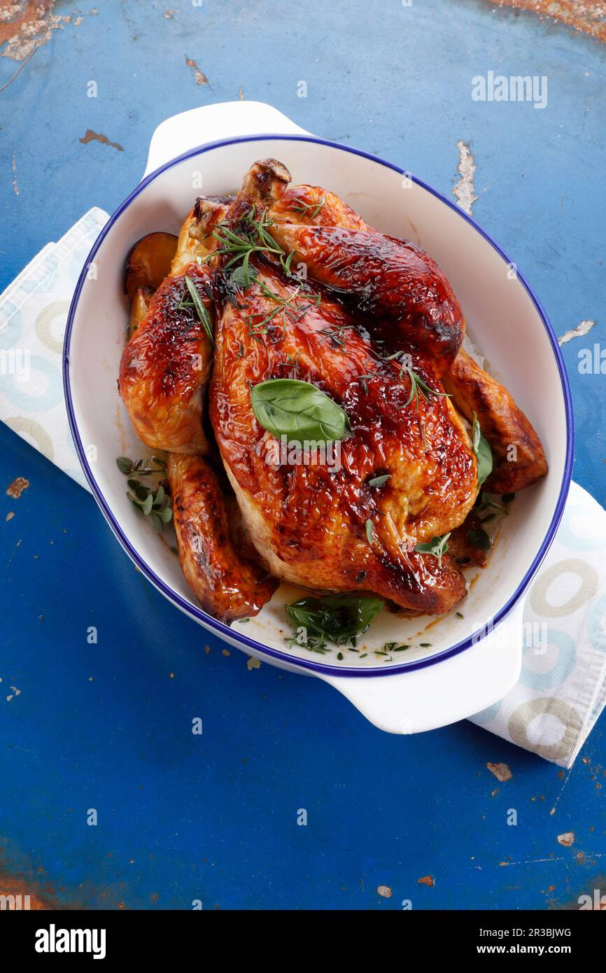 Roast honey chicken Stock Photo Alamy