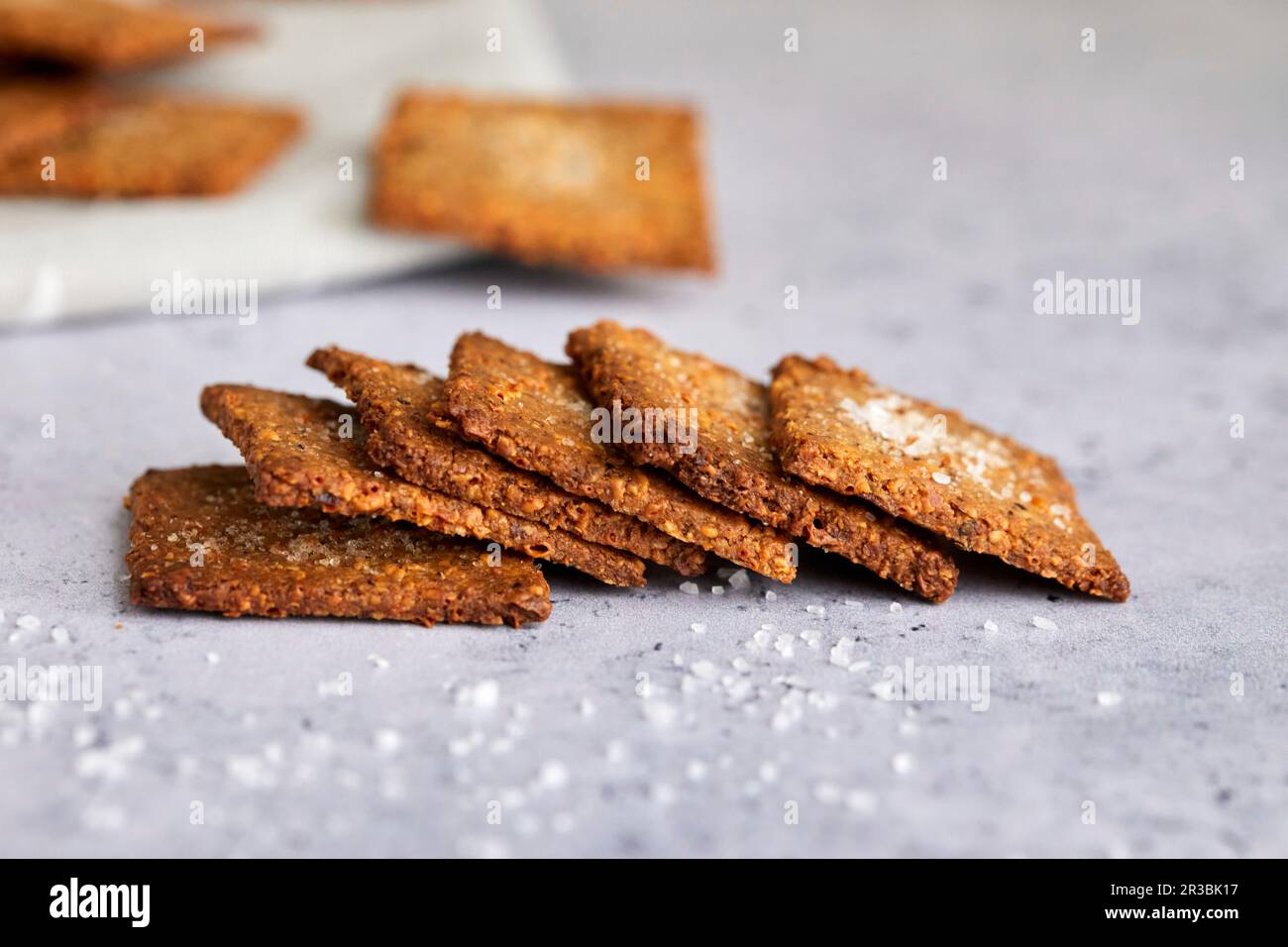 Homemade crackers without flour, made from almond Stock Photo Alamy