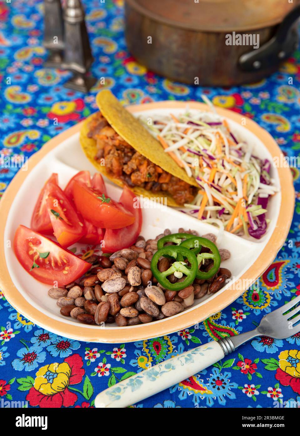 Taco with Pinto Beans Stock Photo Alamy