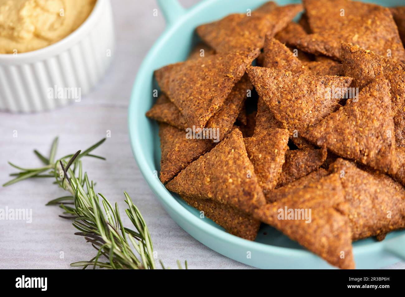 Keto tortilla chips with smoked salmon spread Stock Photo Alamy