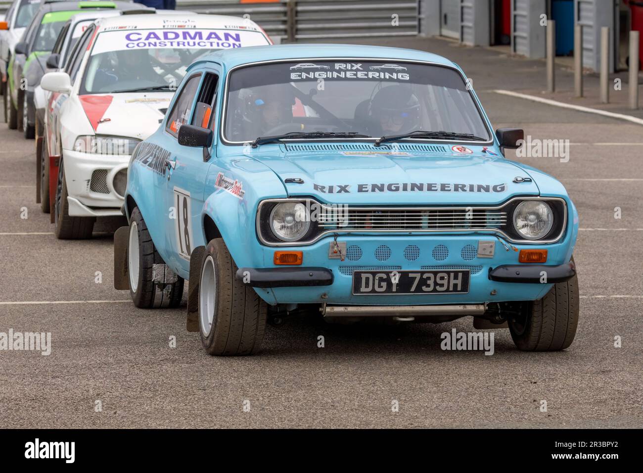Aaron Rix's 1970 Ford Escort Mk1, 2 litre, rally car in the pre-start ...