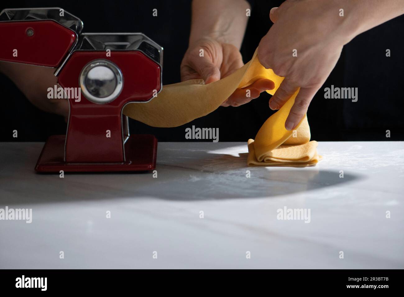 Making pasta dough Stock Photo - Alamy
