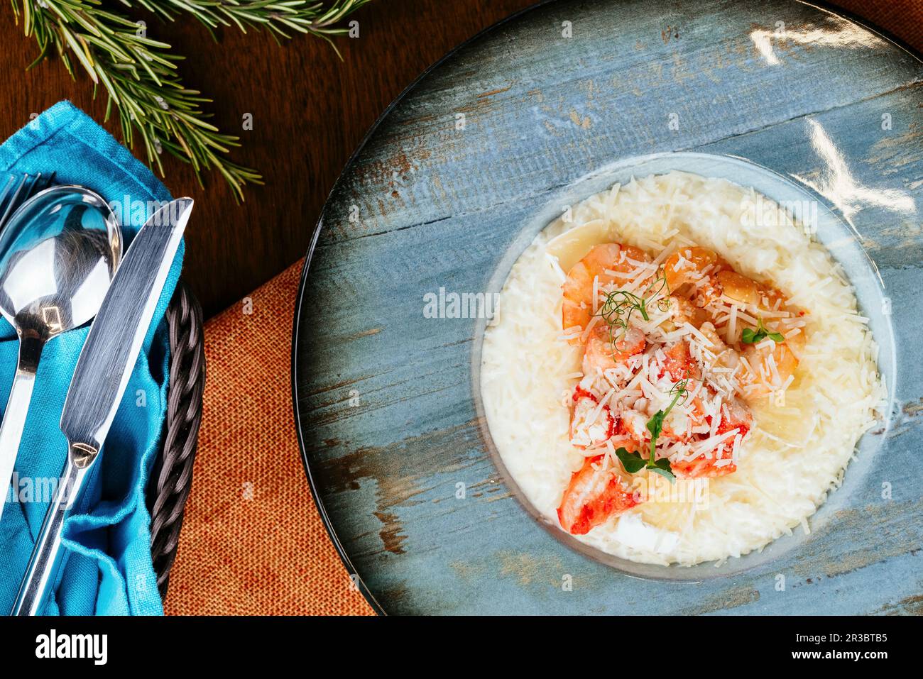 Italian risotto with shrimp and crab Stock Photo - Alamy