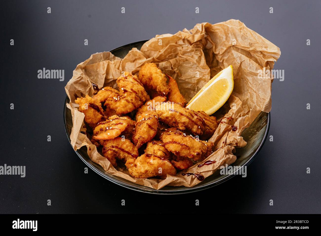 Grilled fish with herbs and lemon Stock Photo