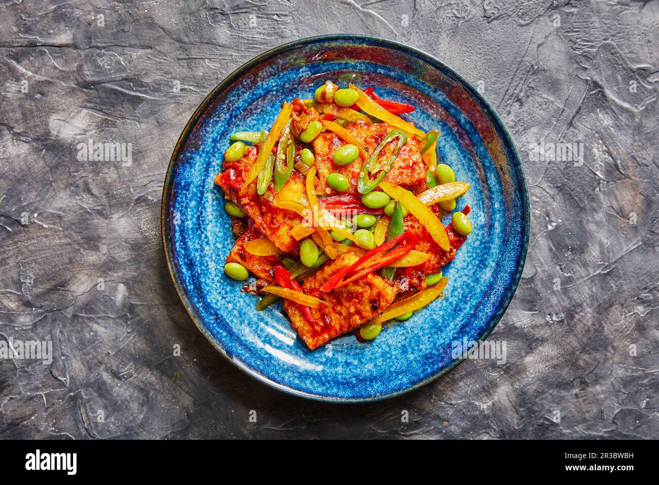 Tofu stirfry with edamame (Asia Stock Photo - Alamy