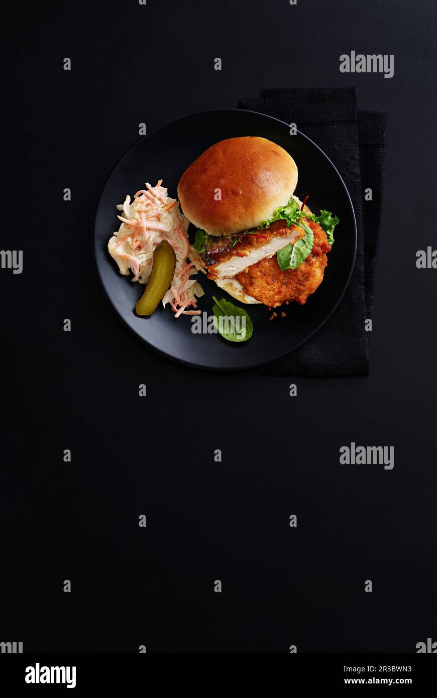 Chicken Burger with Coleslaw Stock Photo Alamy