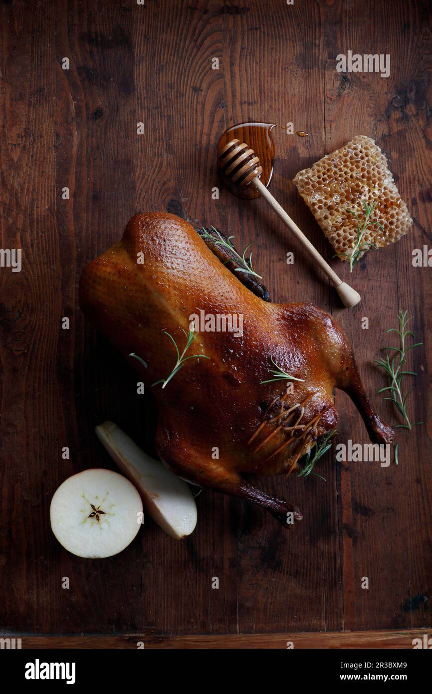 Roasted duck with honey glaze and rosemary Stock Photo - Alamy