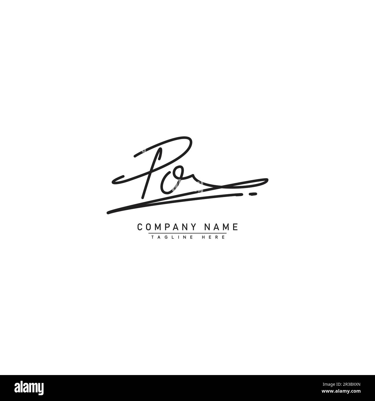 PO Handwritten Signature logo - Vector Logo Template for Beauty ...