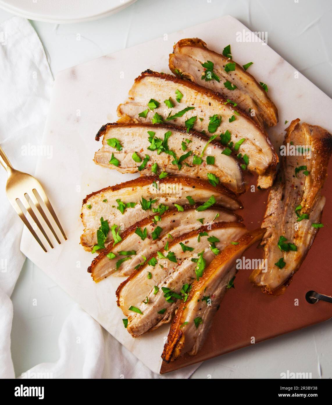 Slow roasted pork belly Stock Photo Alamy
