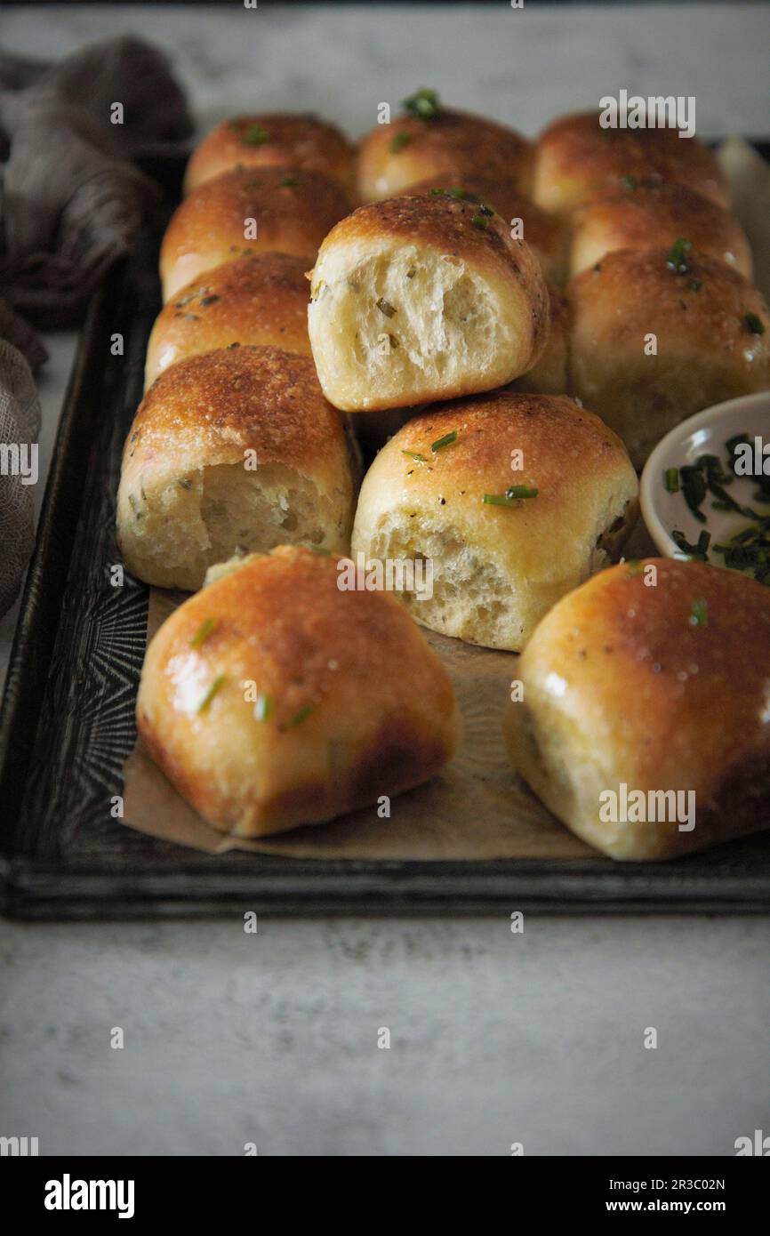 Yeast rolls with herbs Stock Photo Alamy