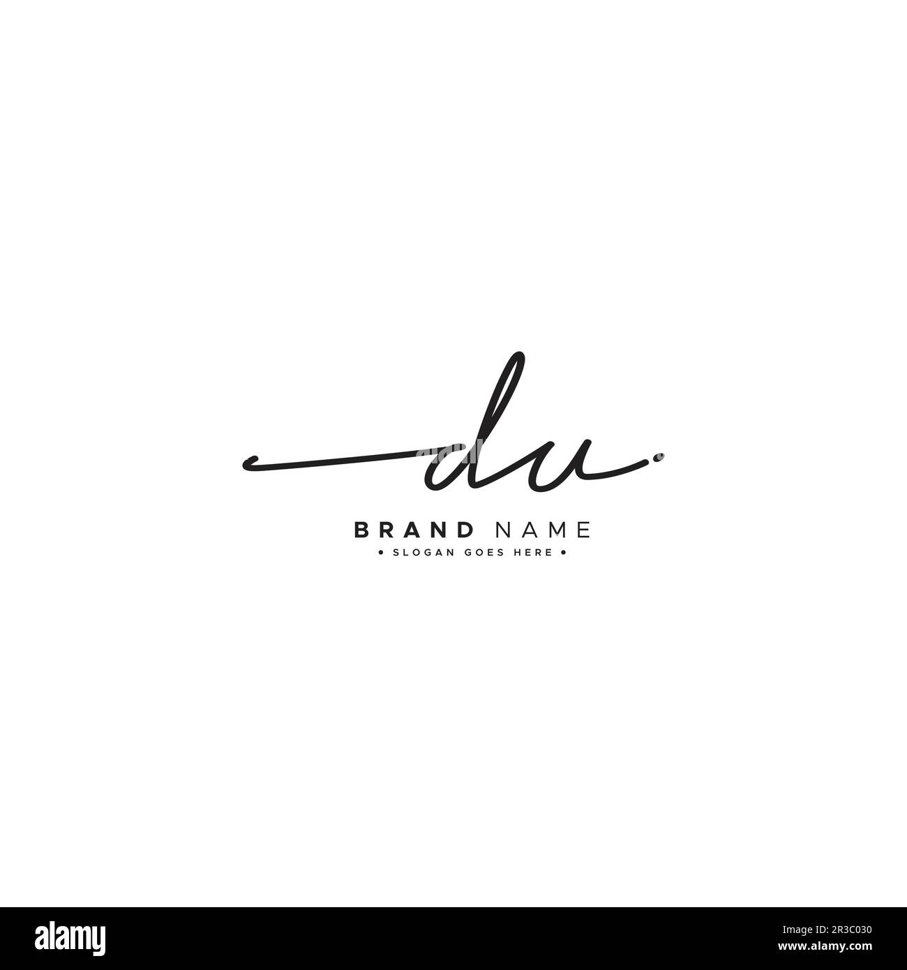 DU Handwritten Signature logo - Vector Logo Template for Beauty, Fashion and Photography Business Stock Vector