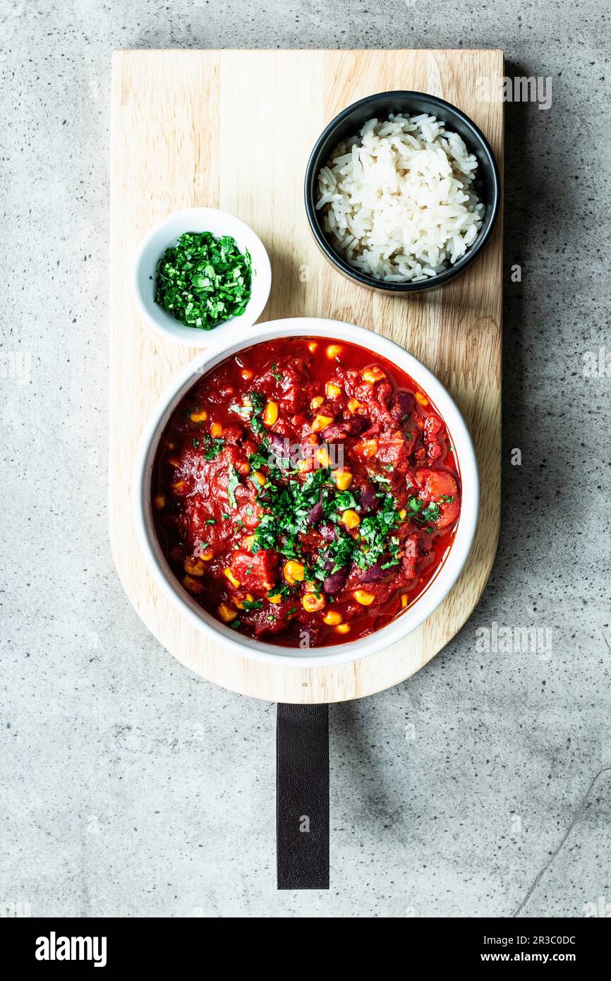 Simple chilli con carne with chocolate stock photo alamy