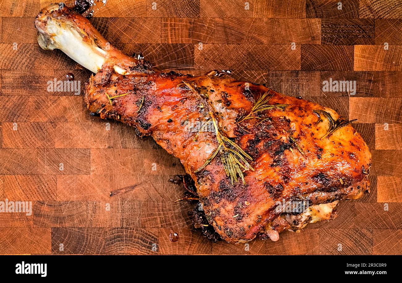 Roast Turkey Legs Stock Photo Alamy