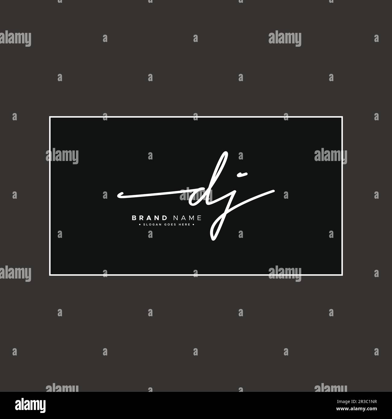 Initial Signature Logo for Letter DJ - Vector Logo Template in Handwritten Signature Style Stock Vector