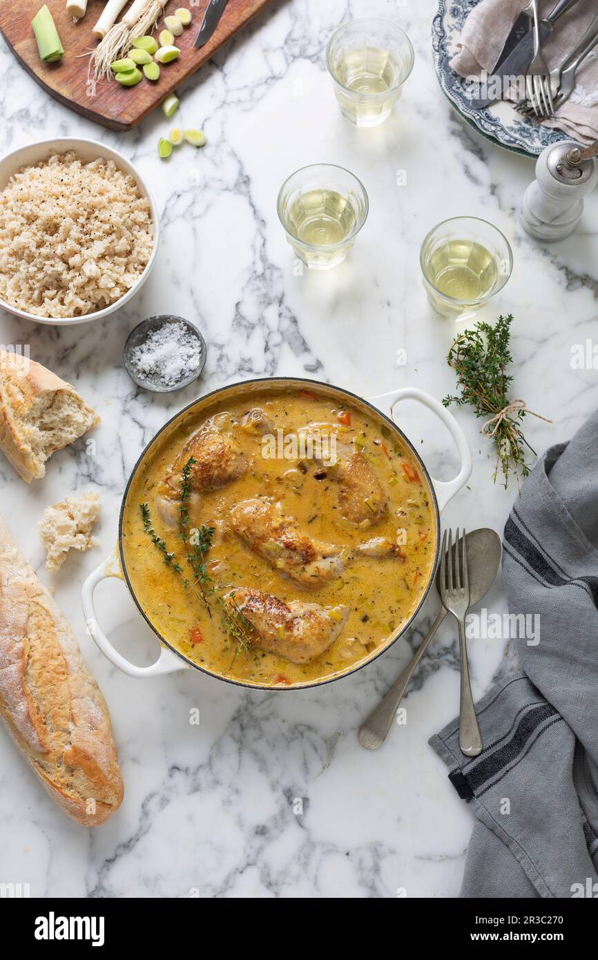 Creamy chicken casserole Stock Photo - Alamy