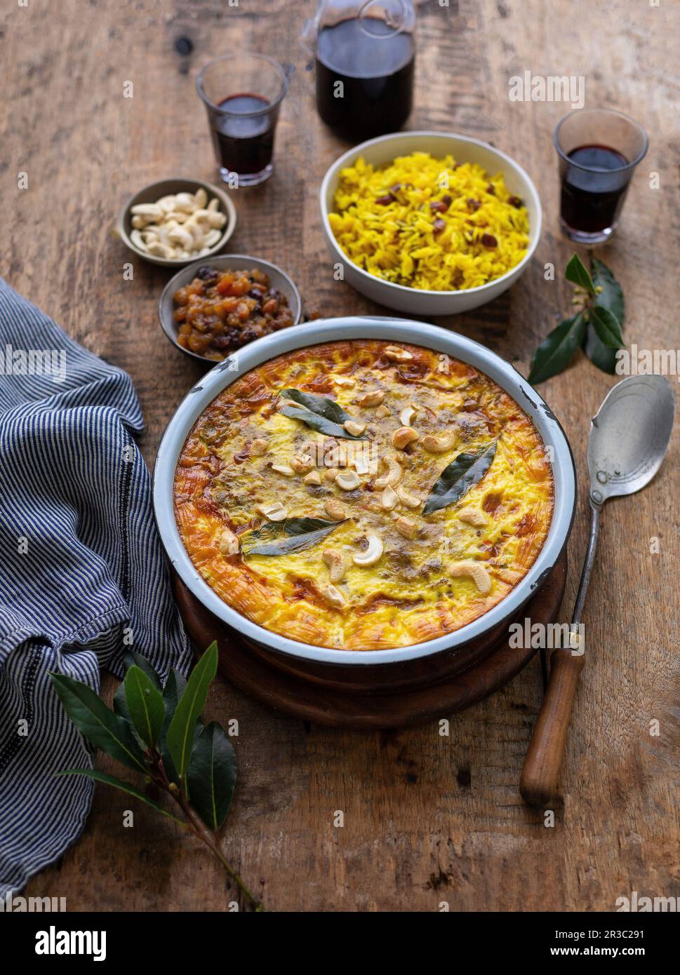 South African Bobotie (spicy minced meat casserole Stock Photo - Alamy