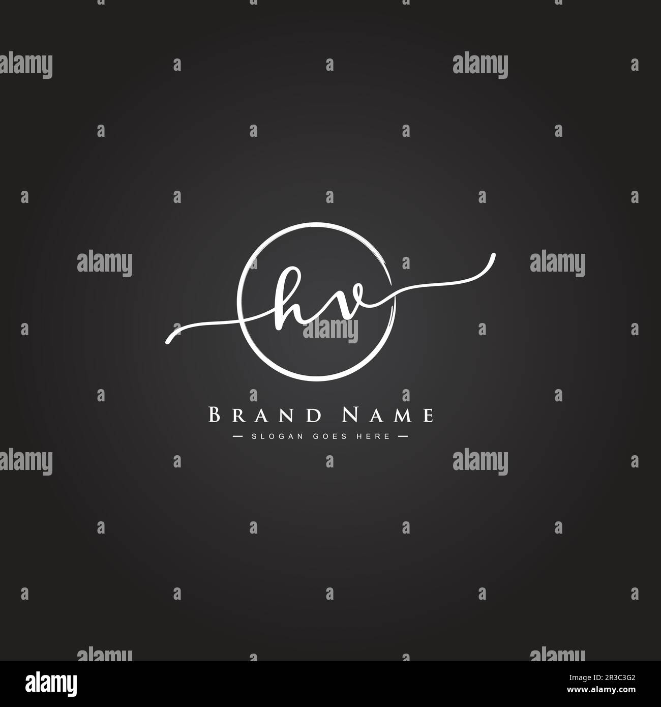 Simple Signature Logo for Alphabet HV - Handwritten Signature for Photography and Fashion Business Stock Vector