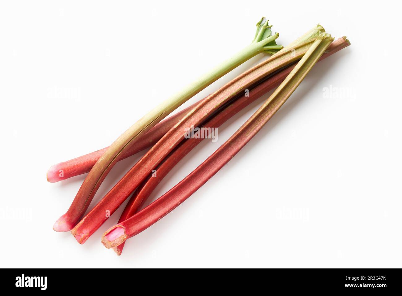 Fresh rhubarb isolated on white background Stock Photo