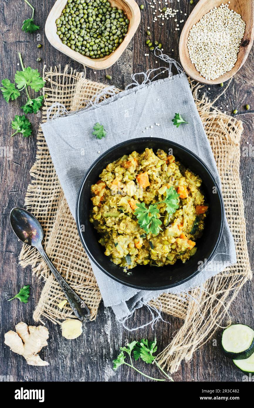 Ayurvedic Khichdi detox bowl with mung beans and quinoa Stock Photo Alamy